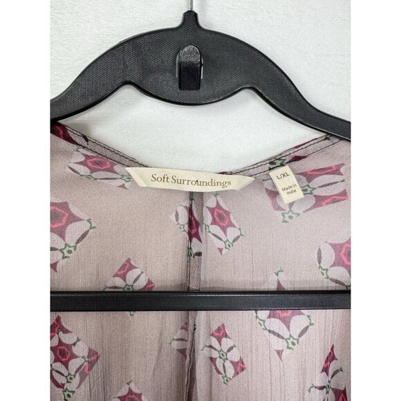 Soft Surroundings Long Maxi Vest Womens L/XL Purple Plum Ombré Flowy Boho Sheer - Picture 3 of 8